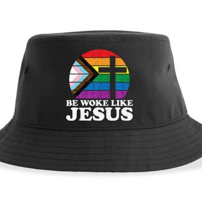 Pride Liberal Democrat Be Woke Like Jesus Christian Ally Sustainable Bucket Hat