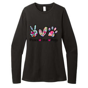 Peace Love Dogs Floral Dog Paw Dog Mom Cute Mother's Day Womens CVC Long Sleeve Shirt