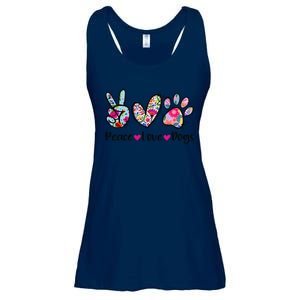 Peace Love Dogs Floral Dog Paw Dog Mom Cute Mother's Day Ladies Essential Flowy Tank