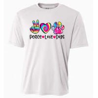 Peace Love Dogs Tie Dye Dog Paw Dog Mom Mother's Day Cooling Performance Crew T-Shirt