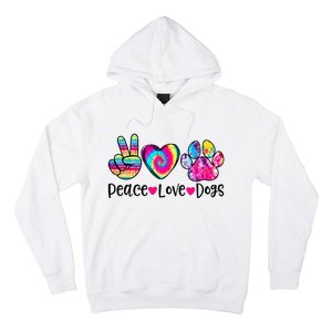 Peace Love Dogs Tie Dye Dog Paw Dog Mom Mother's Day Hoodie