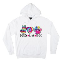 Peace Love Dogs Tie Dye Dog Paw Dog Mom Mother's Day Hoodie