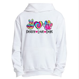 Peace Love Dogs Tie Dye Dog Paw Dog Mom Mother's Day Urban Pullover Hoodie