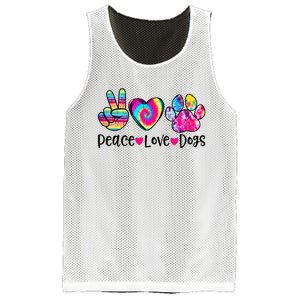 Peace Love Dogs Tie Dye Dog Paw Dog Mom Mother's Day Mesh Reversible Basketball Jersey Tank