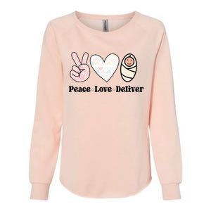 Peace Love Deliver Labor And Delivery Nurse L And D Nursing Cool Gift Womens California Wash Sweatshirt