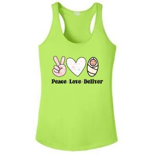 Peace Love Deliver Labor And Delivery Nurse L And D Nursing Cool Gift Ladies PosiCharge Competitor Racerback Tank