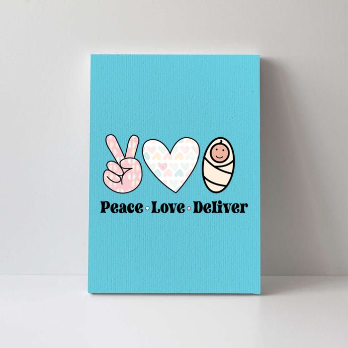 Peace Love Deliver Labor And Delivery Nurse L And D Nursing Cool Gift Canvas