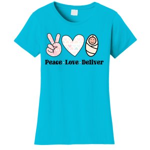 Peace Love Deliver Labor And Delivery Nurse L And D Nursing Cool Gift Women's T-Shirt