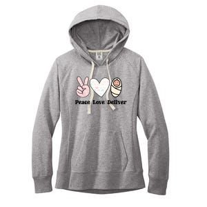 Peace Love Deliver Labor And Delivery Nurse L And D Nursing Cool Gift Women's Fleece Hoodie