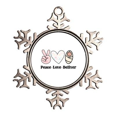 Peace Love Deliver Labor And Delivery Nurse L And D Nursing Cool Gift Metallic Star Ornament