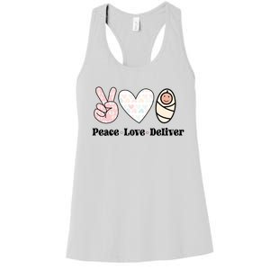 Peace Love Deliver Labor And Delivery Nurse L And D Nursing Cool Gift Women's Racerback Tank