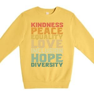 Peace Love Diversity Inclusion Equality Black History Month Cool Gift Premium Crewneck Sweatshirt