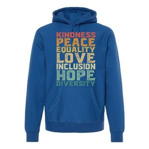 Peace Love Diversity Inclusion Equality Black History Month Cool Gift Premium Hoodie