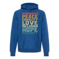 Peace Love Diversity Inclusion Equality Black History Month Cool Gift Premium Hoodie