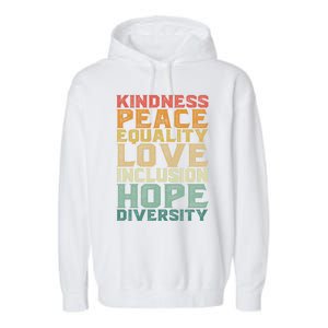 Peace Love Diversity Inclusion Equality Black History Month Cool Gift Garment-Dyed Fleece Hoodie