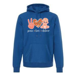 Peace Love Deliver Ob Nurse Obstetrical Nursing Gift Premium Hoodie