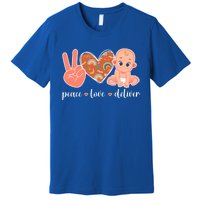 Peace Love Deliver Ob Nurse Obstetrical Nursing Gift Premium T-Shirt