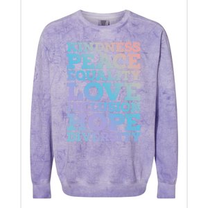 Peace Love Diversity Equality Juneteenth Black History Month Gift Colorblast Crewneck Sweatshirt