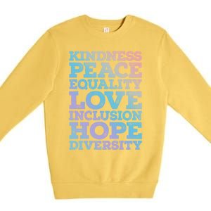 Peace Love Diversity Equality Juneteenth Black History Month Gift Premium Crewneck Sweatshirt