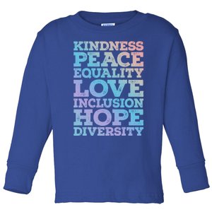 Peace Love Diversity Equality Juneteenth Black History Month Gift Toddler Long Sleeve Shirt