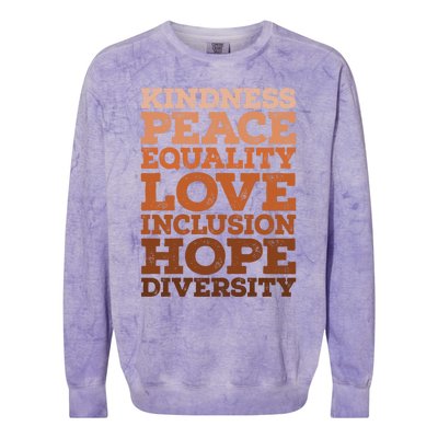 Peace Love Diversity Equality Juneteenth Black History Month Gift Colorblast Crewneck Sweatshirt