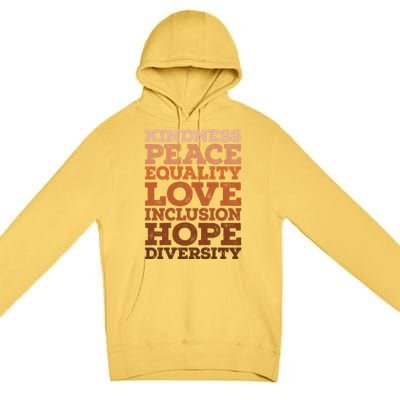 Peace Love Diversity Equality Juneteenth Black History Month Gift Premium Pullover Hoodie