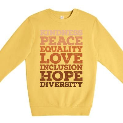 Peace Love Diversity Equality Juneteenth Black History Month Gift Premium Crewneck Sweatshirt