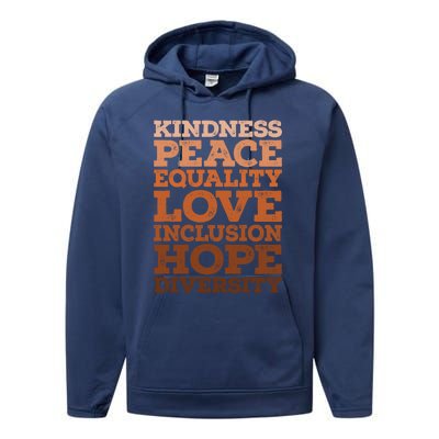 Peace Love Diversity Equality Juneteenth Black History Month Gift Performance Fleece Hoodie