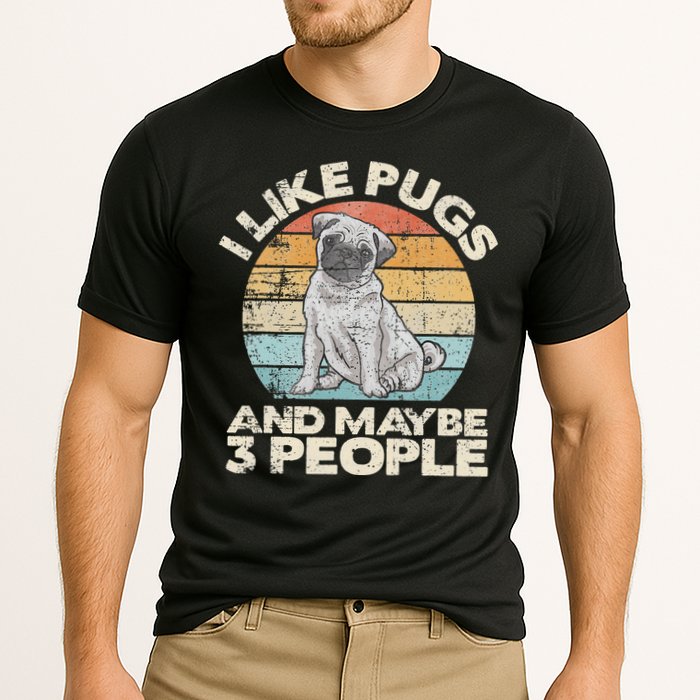Pug Lover Dog Lover Gift Retro Pug Performance Shirt