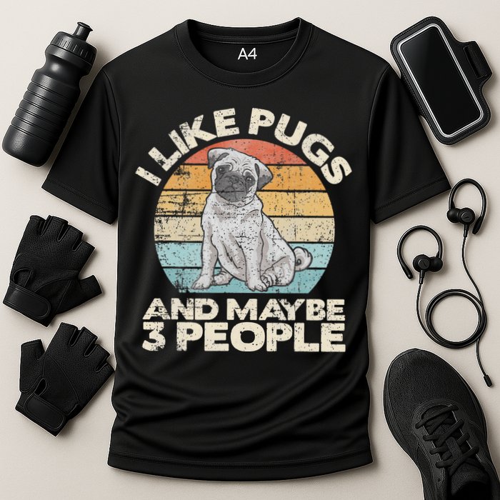 Pug Lover Dog Lover Gift Retro Pug Performance Shirt