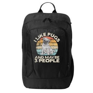 Pug Lover Dog Lover Gift Retro Pug City Backpack