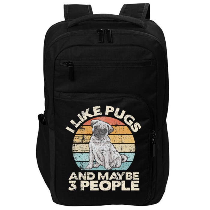 Pug Lover Dog Lover Gift Retro Pug Impact Tech Backpack