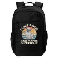 Pug Lover Dog Lover Gift Retro Pug Daily Commute Backpack