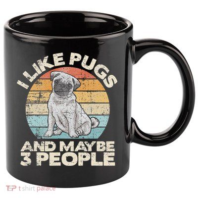 Pug Lover Dog Lover Gift Retro Pug 11oz C Handle Ceramic Mug