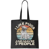 Pug Lover Dog Lover Gift Retro Pug Tote Bag