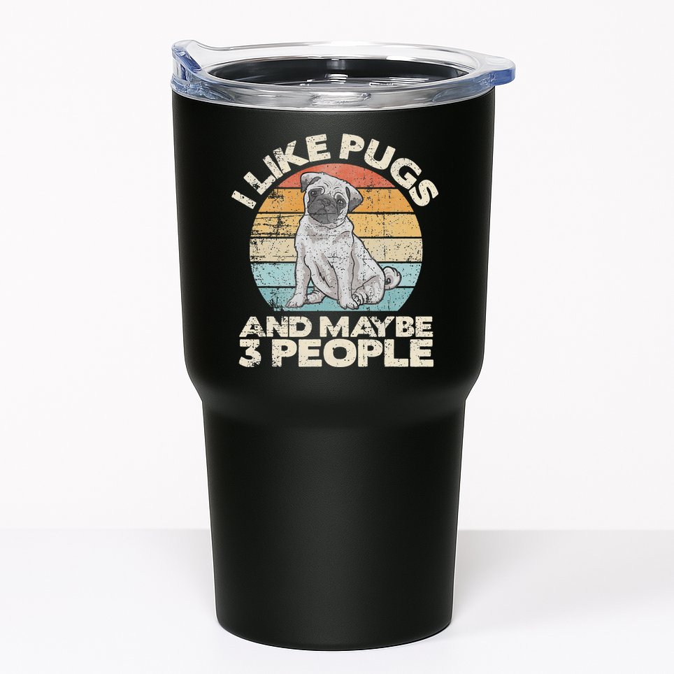 Pug Lover Dog Lover Gift Retro Pug Tumbler