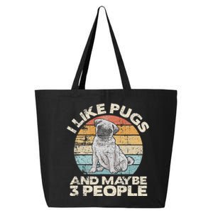 Pug Lover Dog Lover Gift Retro Pug 25L Jumbo Tote