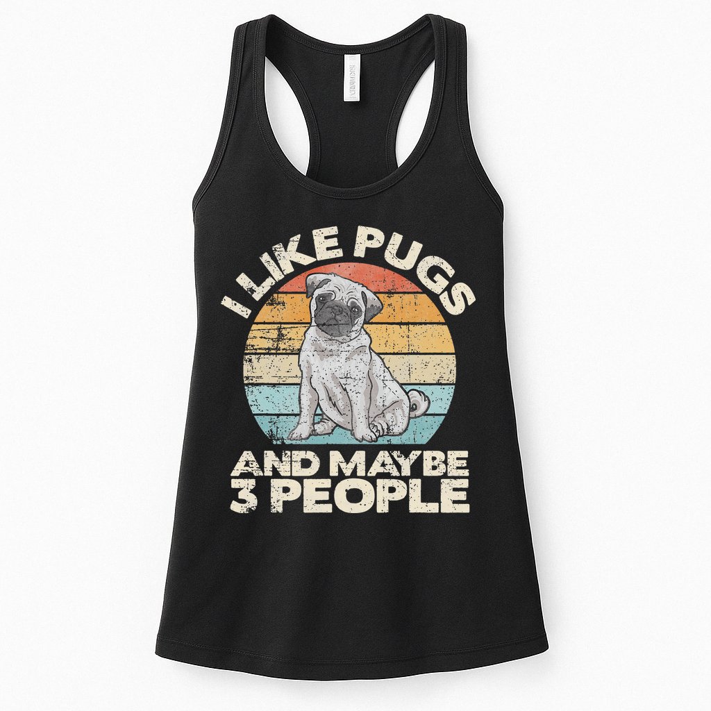 Pug Lover Dog Lover Gift Retro Pug Womens Tank Top