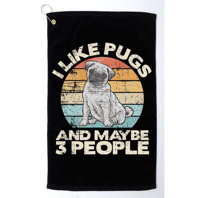 Pug Lover Dog Lover Gift Retro Pug Golf Towel