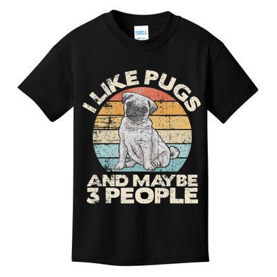 Pug Lover Dog Lover Gift Retro Pug Kids T-Shirt