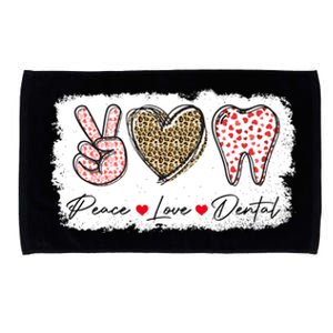 Peace Love Dental Dental Squad Dentist Valentines Day Gift Microfiber Hand Towel