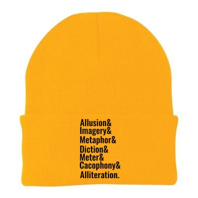 Poetry Literary Devices Literature Words Quote Meaningful Gift Knit Cap Winter Beanie