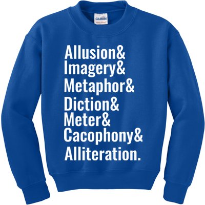 Poetry Literary Devices Literature Words Quote Meaningful Gift Kids Sweatshirt