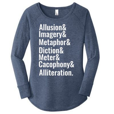 Poetry Literary Devices Literature Words Quote Meaningful Gift Women's Perfect Tri Tunic Long Sleeve Shirt