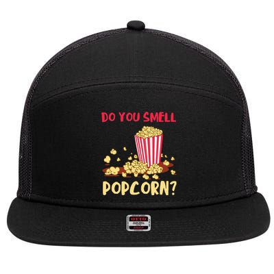 Popcorn Lover Do You Smell Movie Snack Popcorn Cinema 7 Panel Mesh Trucker Snapback Hat