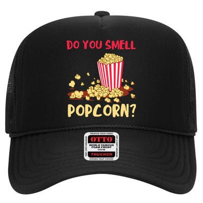 Popcorn Lover Do You Smell Movie Snack Popcorn Cinema High Crown Mesh Back Trucker Hat