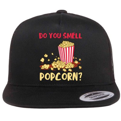 Popcorn Lover Do You Smell Movie Snack Popcorn Cinema Flat Bill Trucker Hat