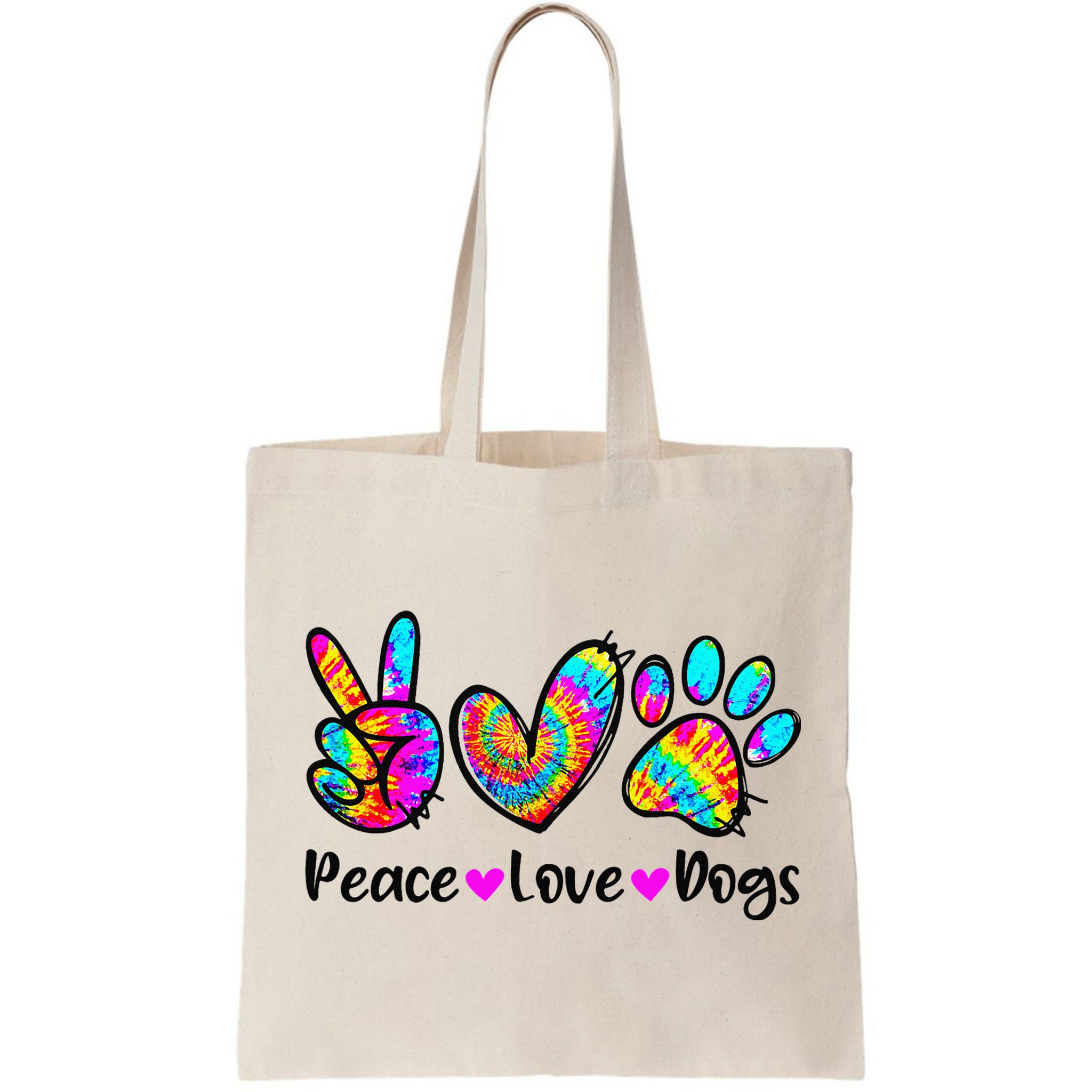Peace Love Dogs Tie Dye Dog Paw Dog Mom Cute Mother's Day Bag