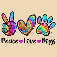Peace Love Dogs Tie Dye Dog Paw Dog Mom Cute Mother's Day Zip Tote Bag