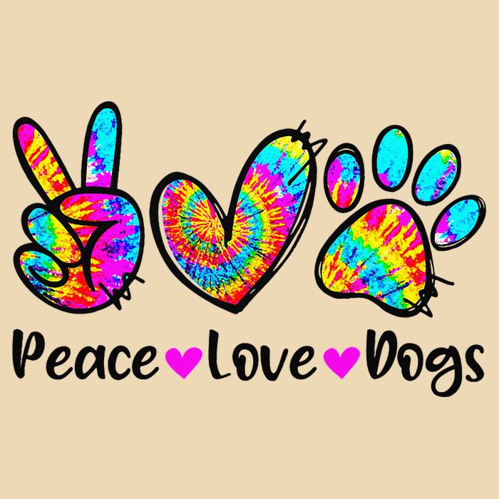Peace Love Dogs Tie Dye Dog Paw Dog Mom Cute Mother's Day Zip Tote Bag